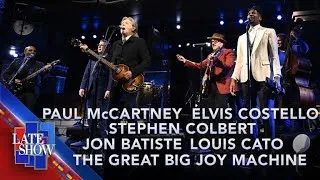 Thumbnail: "Jump Up / Hello Goodbye" Paul McCartney, Elvis Costello, Jon Batiste, Louis Cato & Stephen Colbert