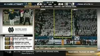Thumbnail: Notre Dame Game Winning Field Goal vs. Penn State (ND Radio Call) | 2024-25 CFP