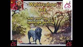 Thumbnail: Colinsteedart. "Watercolour Art." How to add a dog to your landscapes.