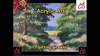 Thumbnail: Painting greens using acrylic color. How to paint trees.