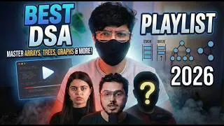 Thumbnail: Best DSA Playlist on YouTube 🔥 | Best Dsa course | Best Playlist for DSA on Youtube