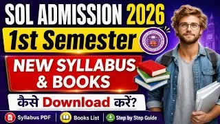 Thumbnail: DU SOL Admission 1st Semester 2026 Syllabus and Books Kaise Download kare? | SOL Books Download 2026