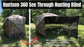 Thumbnail: SEE THROUGH GROUND BLIND FOR HUNTING | Huntsen 360 see through blind w/ full open door!