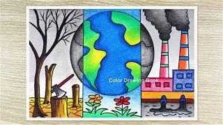 Thumbnail: Easy World Environment Day Drawing | Save Earth From Pollution Poster Chart Step by Step