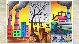 Thumbnail: World Environment Day Drawing easy | Stop Pollution Save Earth Poster