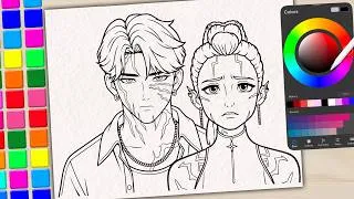 Thumbnail: How to Color Rumi & Jinu from KPop Demon Hunters in Procreate