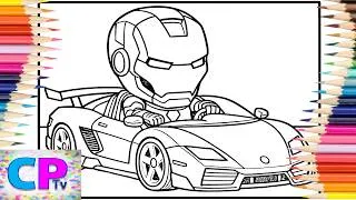 Thumbnail: Iron Man Sitting in a Ferrari/Coloring of Ferrari Car/Creative Drawing/Art Therapy/Relaxing Video