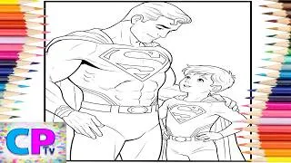 Thumbnail: Superman and Little Superman/Superhero Coloring Page/Creative Ideas/Art Therapy/Relaxing Video