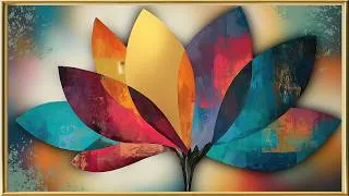 Thumbnail: Peaceful Floral Abstract | Golden Lotus Pattern | Professional TV Screensaver Art