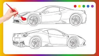 Thumbnail: Coloring Ferrari 458 | Digital Coloring Process