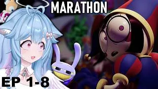 Thumbnail: Episodes 1-8 MARATHON | VTuber Comfy Reacts to THE AMAZING DIGITAL CIRCUS