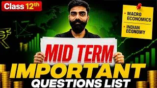 Thumbnail: Class 12th Economics | Mid Term Most Important Questions List