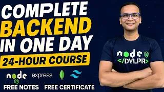 Thumbnail: 🚀🔥 Complete Backend Development in One Day (2025) | Hindi | Notes | GitHub | Free Certification