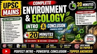 Thumbnail: ⚡Environment & Ecology: Ready-Made INTRO + CONCLUSION for UPSC Mains | 20 Minutes | GS-3 