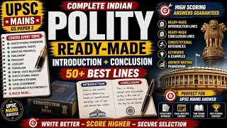 Thumbnail: ⚡UPSC Mains POLITY COMPLETE | Introduction + Conclusion + Judgement | Answer Writing