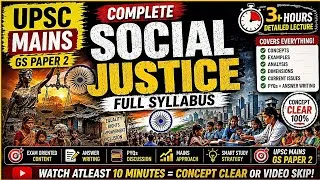 Thumbnail: UPSC Mains Social Justice COMPLETE in One Shot 🔥 | GS Paper 2 | Full Cover