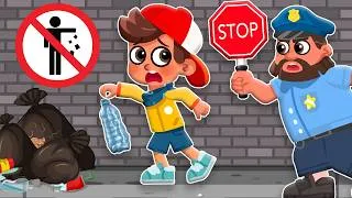 Thumbnail: Don't Litter & Learn Traffic Light Rules! 🗑️🚦 Kids Safety Songs | Comy Zomy