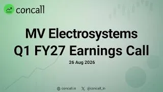 Thumbnail: MV Electrosystems Q1 FY27 Earnings Conference Call | Concall.in