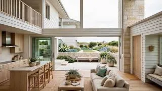 Thumbnail: Coastal Calm Home Ideas: Shell White, Light Oak, Linen, and Sea-Glass Green