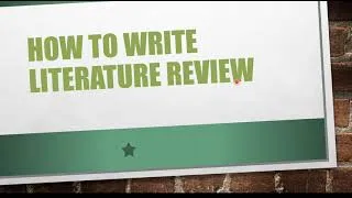 Thumbnail: How to Write Literature Review in Thesis