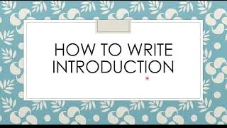 Thumbnail: How to Write Introduction in Thesis