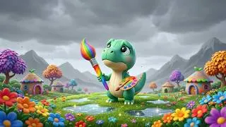 Thumbnail: El T-Rex Pinta el Arcoíris de Colores 🦖 Canciones Infantiles y Rimas para Niños y Bebés Aprender