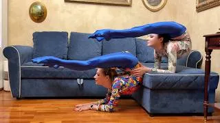 Thumbnail: Circus Girls Flexiblealesya and Vitta. Contortion at Home. Extreme Flexibility. Flexshow.