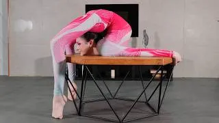 Thumbnail: Circus Girl Vitta. Contortion Training in Pink Catsuit. Extreme Stretching. Flexibility. Flexshow.