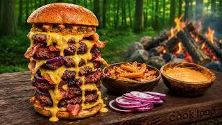 Thumbnail: XXL Wilderness Burger: Over the Fire Cooking Challenge