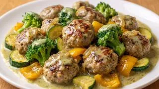 Thumbnail: Don't cook meatballs until you see this recipe! Incredibly juicy balls in a creamy broccoli sauce!