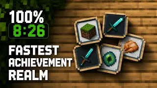 Thumbnail: Minecraft Bedrock FASTEST 100% Achievement Guide in ONLY 10 Minutes?! | All Achievements Realm