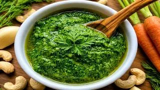 Thumbnail: Carrot Top Pesto Recipe | Easy Homemade Pesto from Carrot Greens 🥕🌿