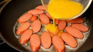 Thumbnail: Pour 3 Eggs Over 1 Sausage! Quick & Delicious Breakfast in Minutes