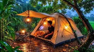 Thumbnail: Heavy rain camping with my dog in the overgrown garden. 