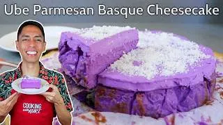 Thumbnail: Paris Baguette Ube Parmesan Basque Cheesecake: Velvety Mousse on Custard Base | Cooking with Kurt