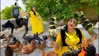 Thumbnail: Traditional Iranian Food on Fire Peaceful Farm Animals/ Real Village Life in Iran