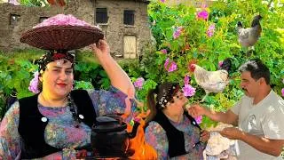 Thumbnail: From Rose Petals to Rosewater Dessert / Peaceful Spring Village Life in Iran 🌷🔥🛖