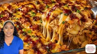 Thumbnail: Loaded BBQ Chicken & Bacon Potato Casserole | Creamy, Cheesy Comfort Food!