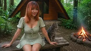 Thumbnail: The Girl Found a Forgotten Cabin in The Wild | Solo Overnight with Cat