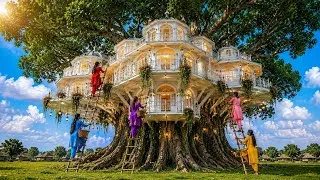 Thumbnail: 5 Sisters Built World's Largest Tree house 🏡 Giant Tree House In Village ❤️ Sisters Luxury Tree Home