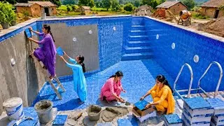 Thumbnail: 4 गरीब बहनों ने बनाया Giant Swimming Pool😱🏊‍♀️ | Village Girls Story🌊✨Sisters Built Swimming Pool 😱