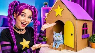 Thumbnail: Lily Built a Cardboard House! 🏡 Crazy DIY Paper Game Adventure