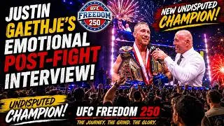 Thumbnail: 🎤 Justin Gaethje Post-Fight Interview After Winning Undisputed Title | Fireworks UFC Freedom 250