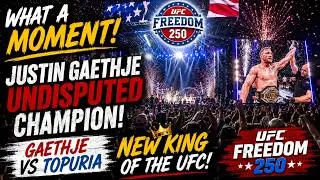 Thumbnail: 🏆Justin Gaethje Defeats Ilia Topuria to Become Undisputed Champ | Crowd Goes Crazy | UFC Freedom 250
