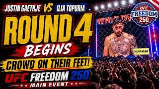 Thumbnail: 🔥 Justin Gaethje vs Ilia Topuria Round 4 Begins | Crowd on Their Feet! | UFC Freedom 250 Main Event