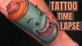 Thumbnail: TATTOO TIME LAPSE - Happy Spray Paint ------ Corey Lewis Tattoos & Art
