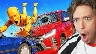 Thumbnail: Reacting To NO SEATBELTS Car crashes in beamNG