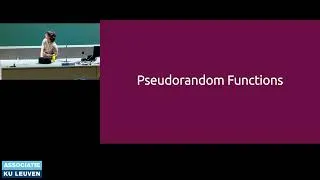 Thumbnail: COSIC Seminar "(Post-Quantum) Pseudorandom Correlation Functions..." (Mahshid Riahinia, ENS Paris)