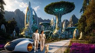 Thumbnail: Aurora Crystal Forest City | Over 1 Hour of Peaceful Futuristic Ambient Music for Sleep & Focus | 4K