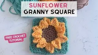 Thumbnail: How to Crochet a Sunflower Granny Square | Free Crochet Pattern & Tutorial